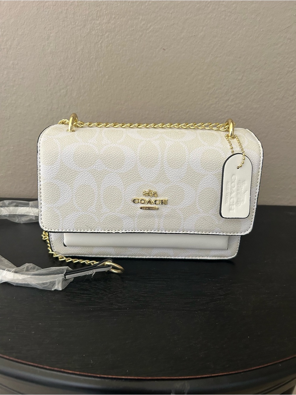 Chain Crossbody Bag with Gold Hardware